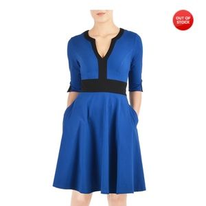 Eshakti 2X 22W Cotton Knit Contrast Trim Dress